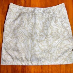 Coral Bay Golf Skort Women's Size 14 Beige White‎ Floral Golf Activewear